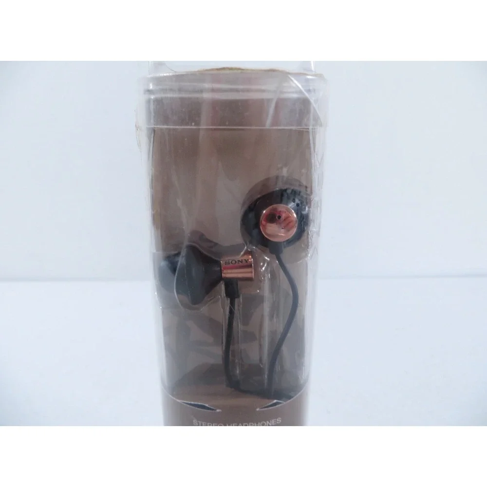 Sony MDR-ED12LP Stereo Headphones Heavy Bass Black Gold Earbuds NEW‎ OPEN BOX